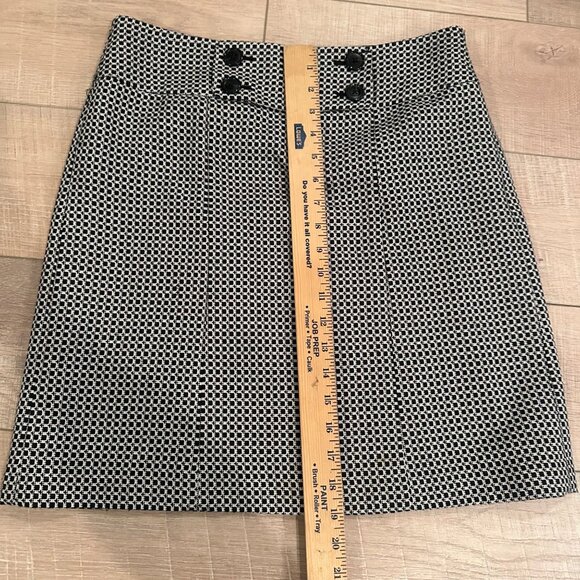 ANN TAYLOR WOMENS BLACK AND WHITE SKIRT SIZE 6 - Picture 7 of 7